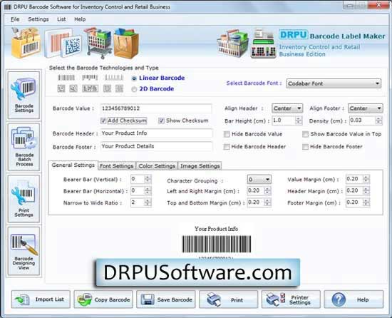 Screenshot of Inventory Barcode Software