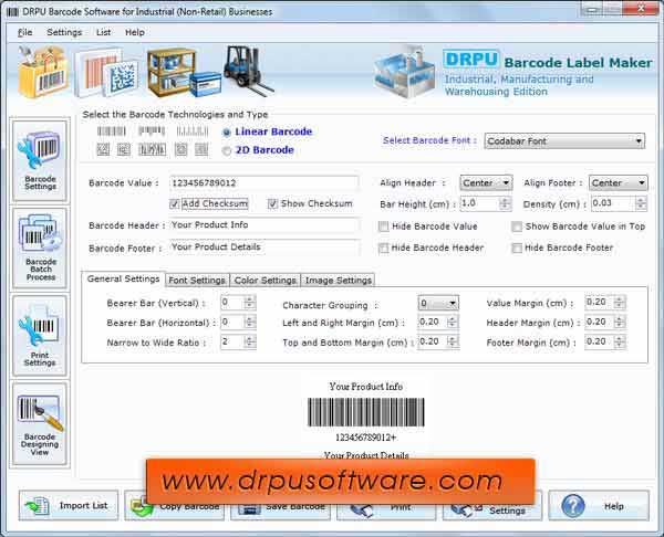 Screenshot of Industrial Barcode