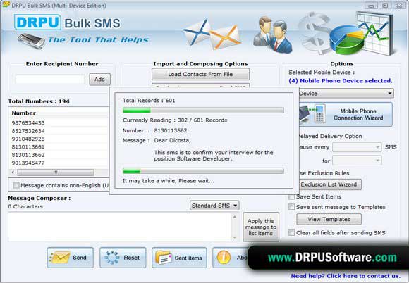 Bulk SMS Software Download screen shot