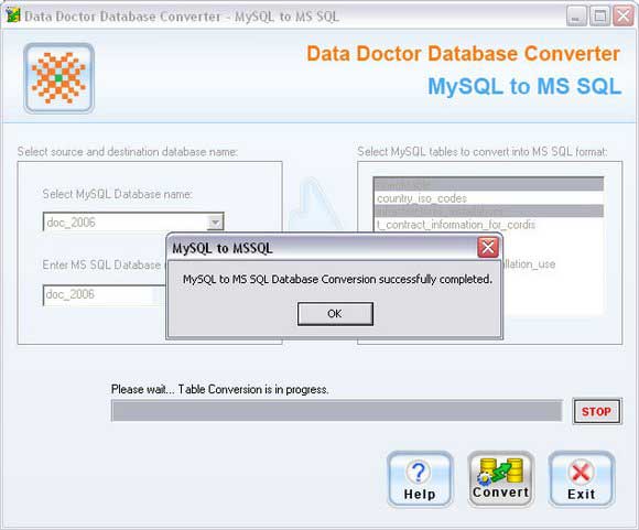 MySQL To MSSQL Migrator screen shot