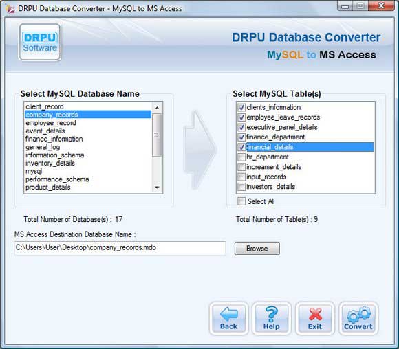 MySQL to MS Access Database Converter 4.0.1.6