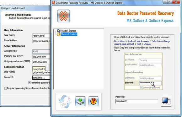 Screenshot of Recover Lost Outlook Password