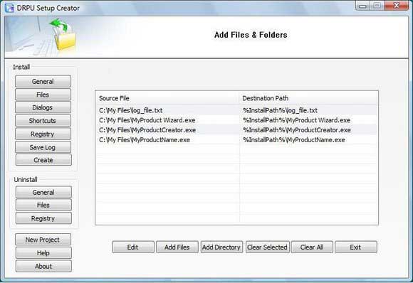 Screenshot of Application Setup Creator Software