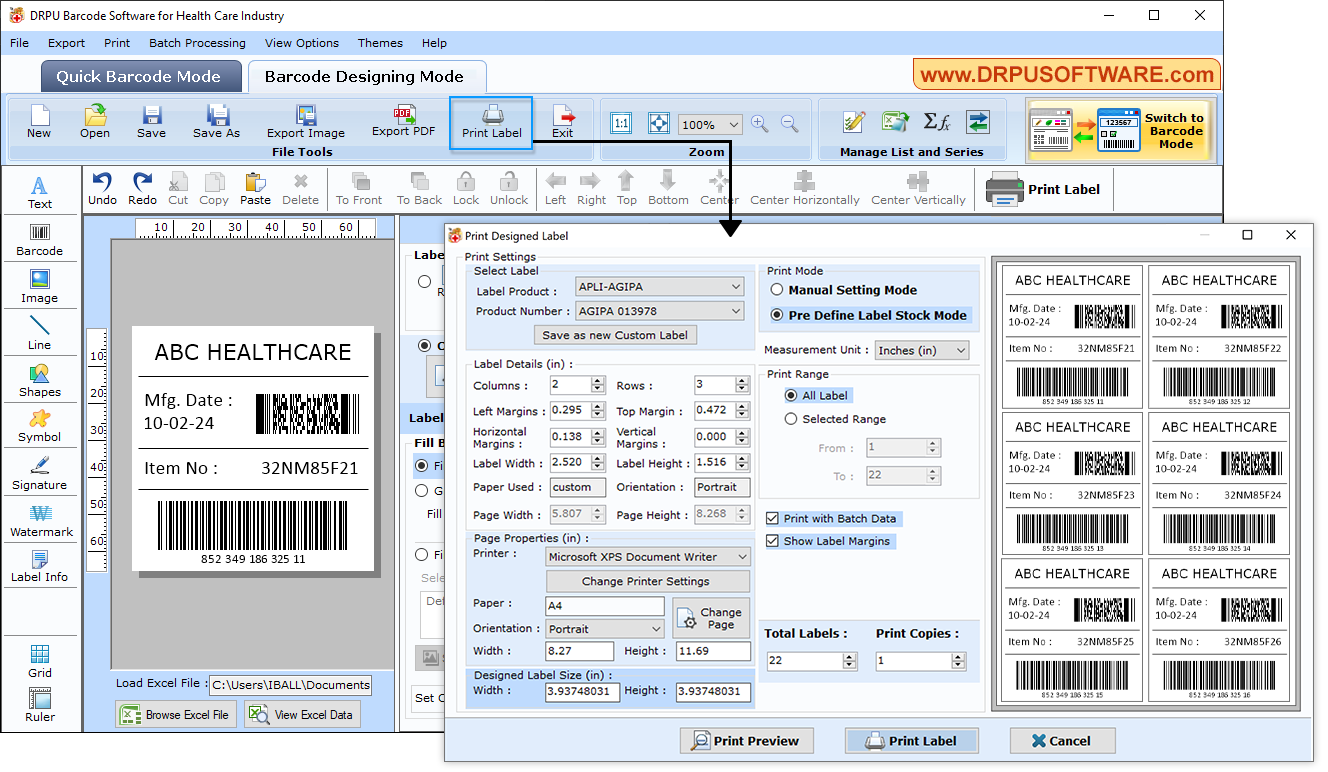 DRPU Barcode Software for Health Care Industry