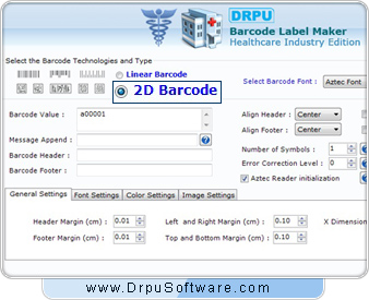 DRPU barcode software for health care industry