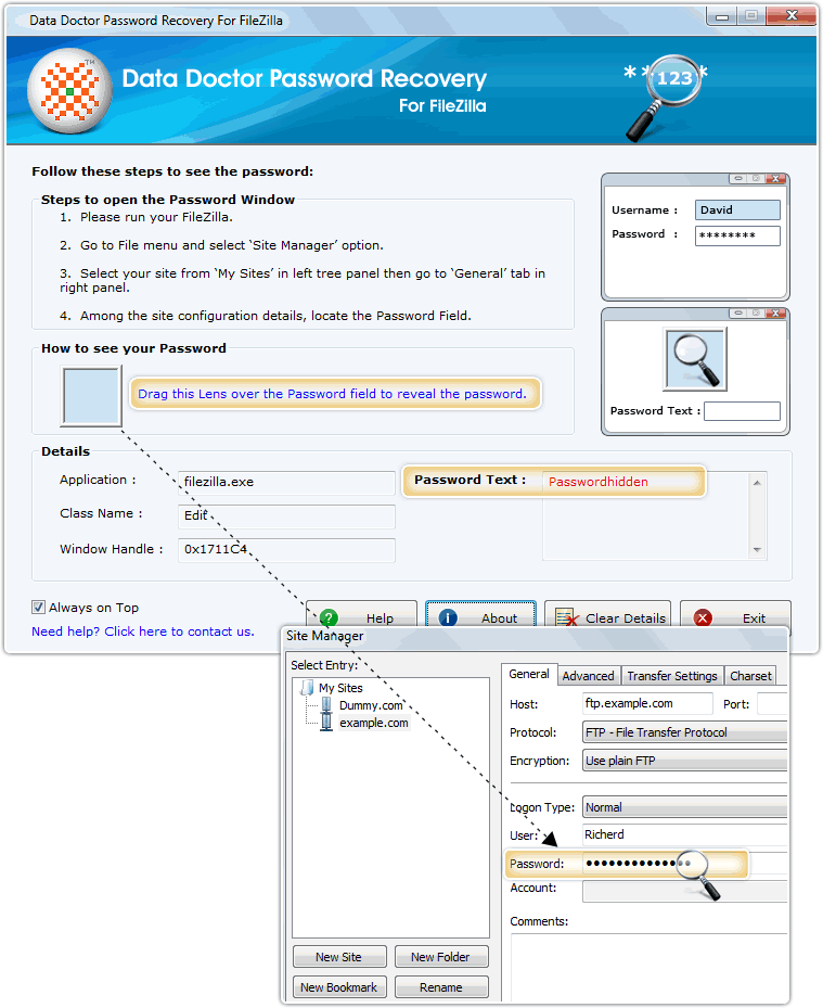 Password Recovery Software for FileZilla