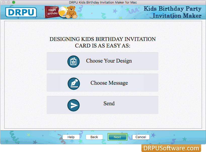 Steps to create Kids Birthday card