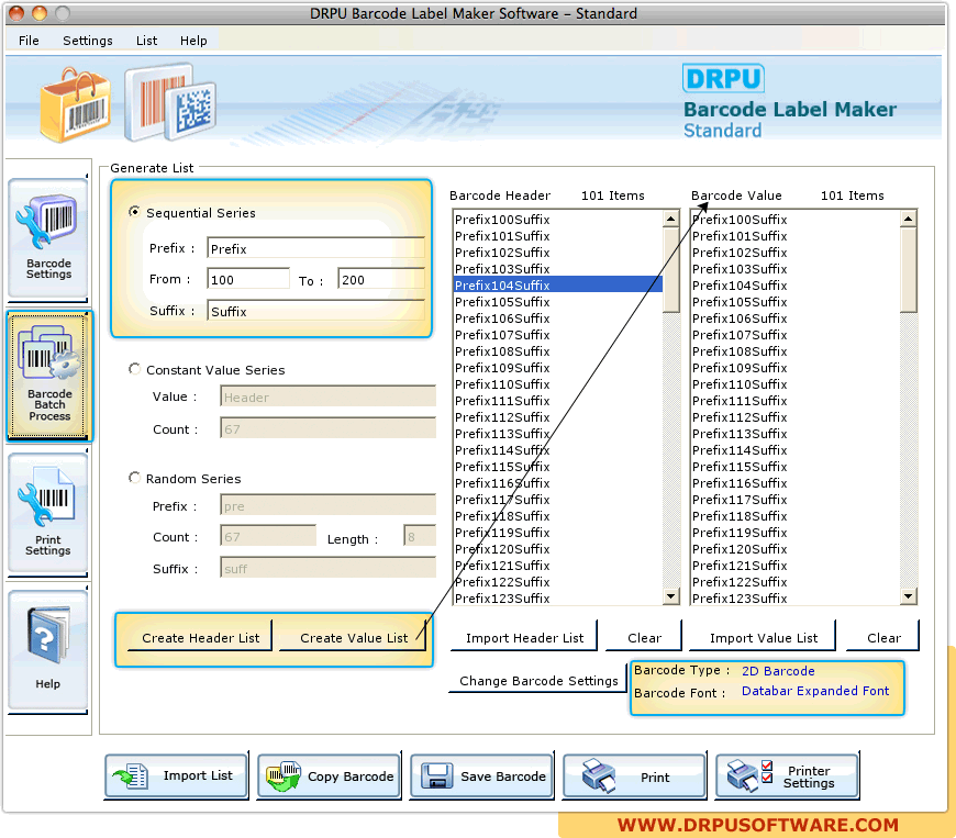 DRPU Barcode Label Maker Software Mac Screenshots shows steps to