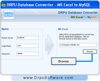 DRPU Database Converter - MS Excel to MySQL 