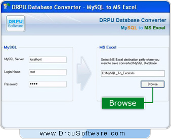 MySQL to MS Excel Database Converter Software View