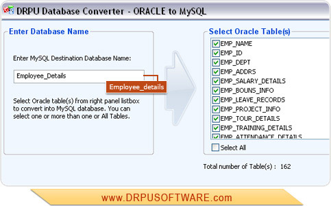 Oracle to MySQL Database Converter
