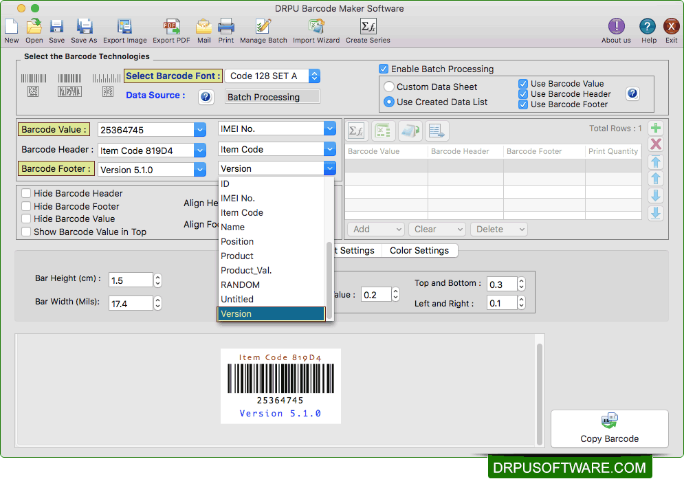 DRPU Mac Barcode Label Maker Software Standard Edition Screenshots