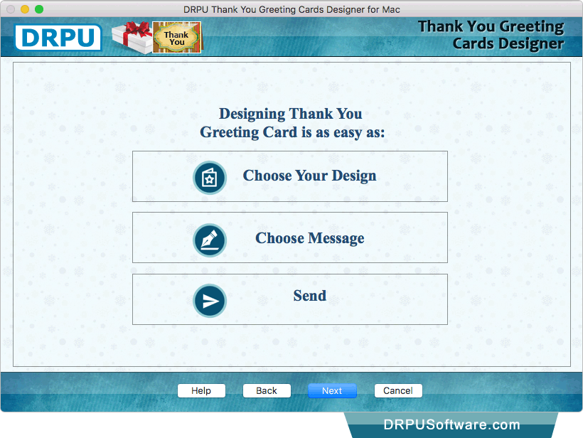 Three steps to generate Thank You card