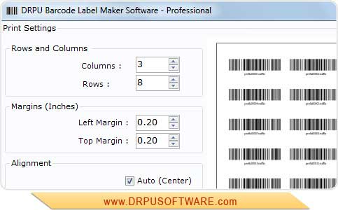 Screenshot of Business Barcode Label Maker