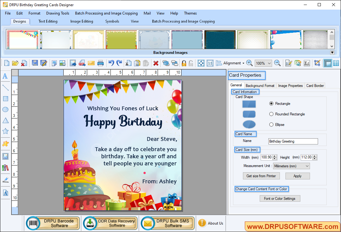 Birthday Greeting Cards Designer