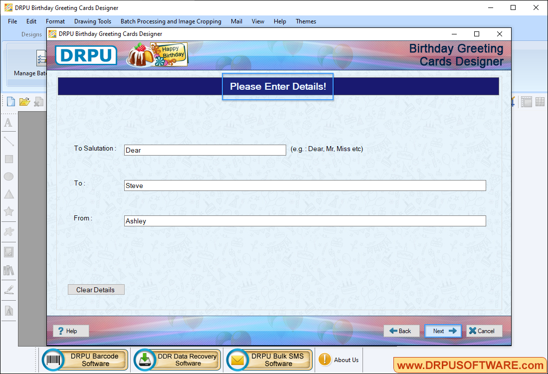 Birthday Greeting Cards Designer