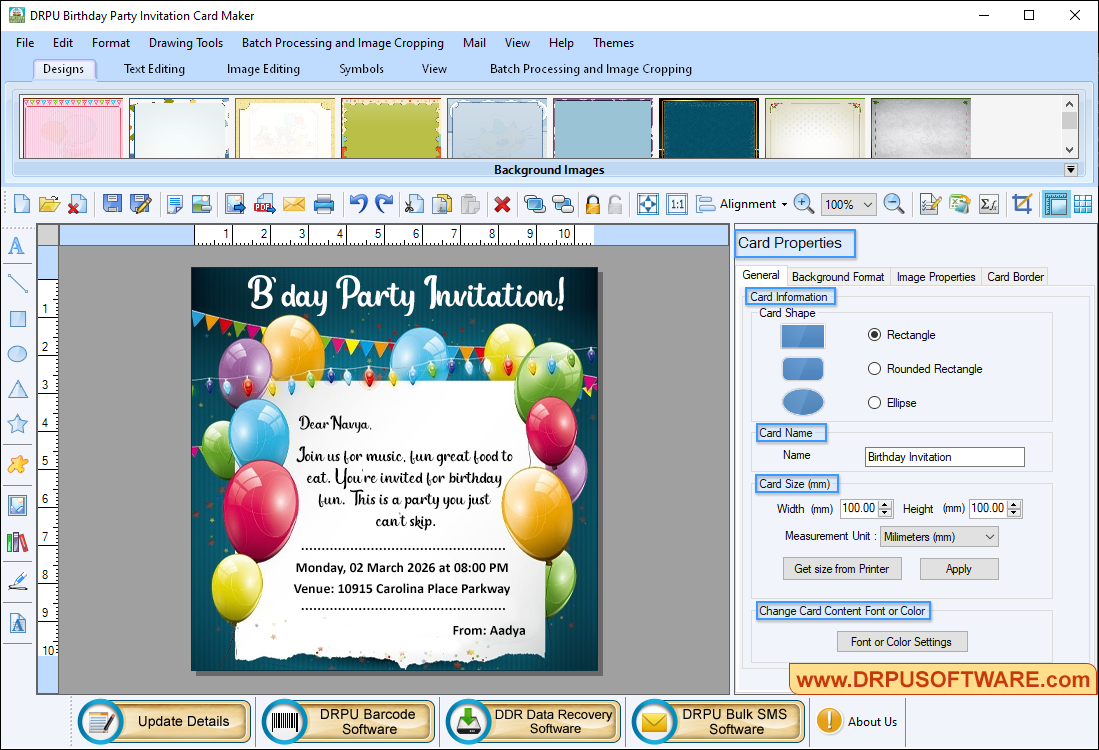 Birthday Invitation Card