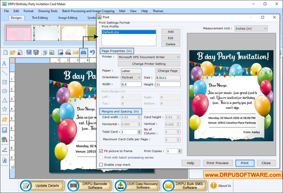 Birthday Invitation Card