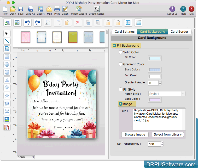 Birthday Invitation Card