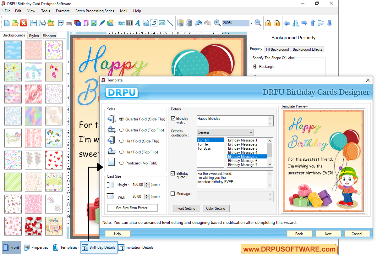 DRPU Birthday Card Designer Software