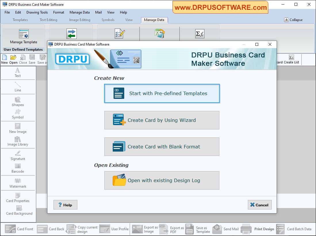 card designing option DRPU Business Card Maker Software