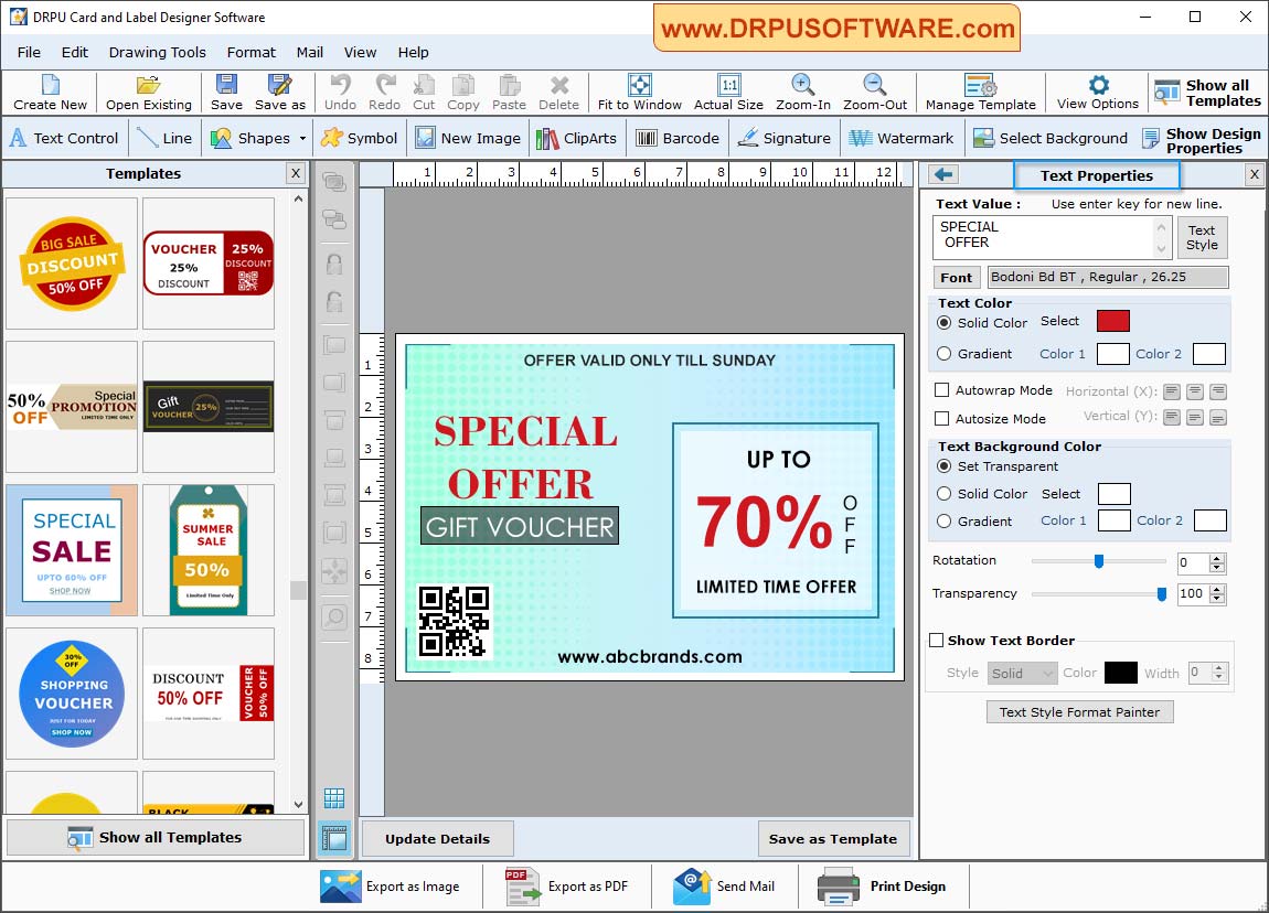 Card Text Properties Card and Label Designer Software