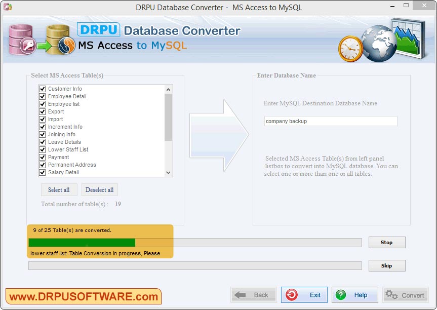 Database Converter – MS Access to MySQL