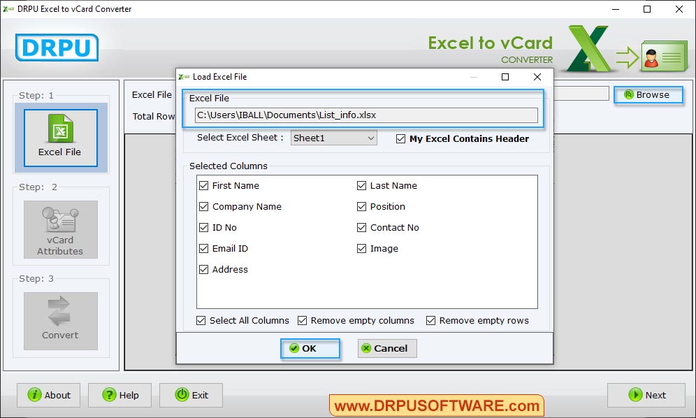 Excel to Windows Contacts Converter