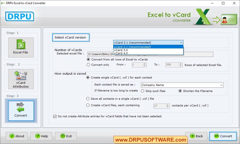 Excel to Windows Contacts Converter