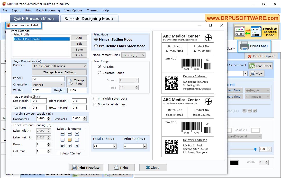 Barcode Software for Health Care Industry