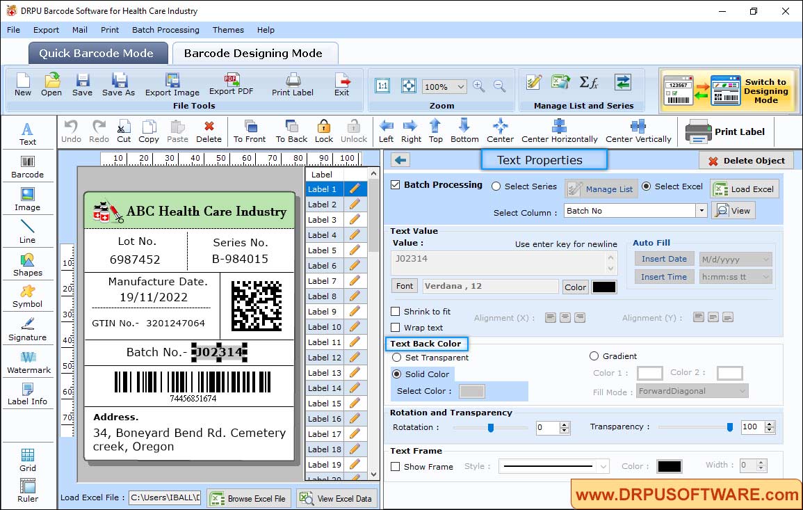 DRPU Barcode Software for Health Care Industry