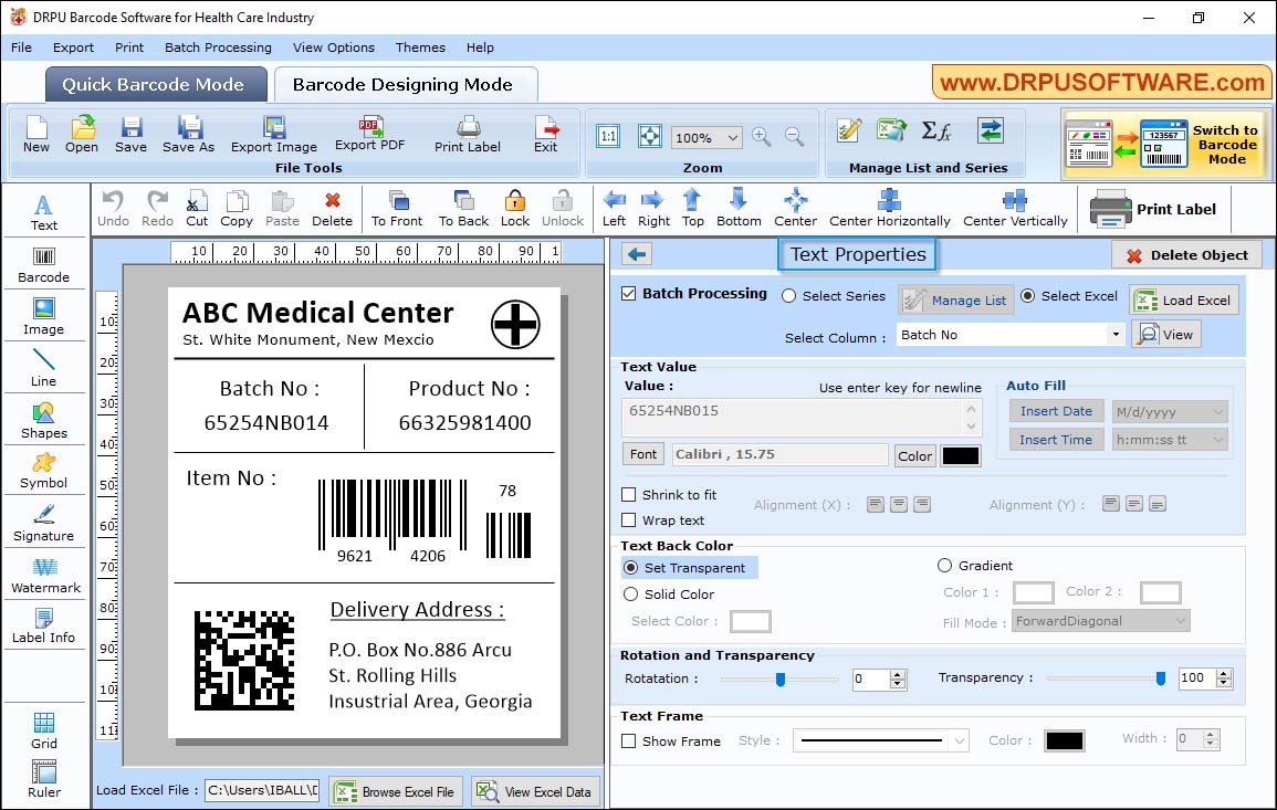 Barcode Software for Health Care Industry