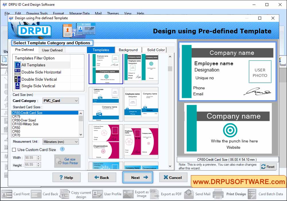 Select Template Category Select Template Category