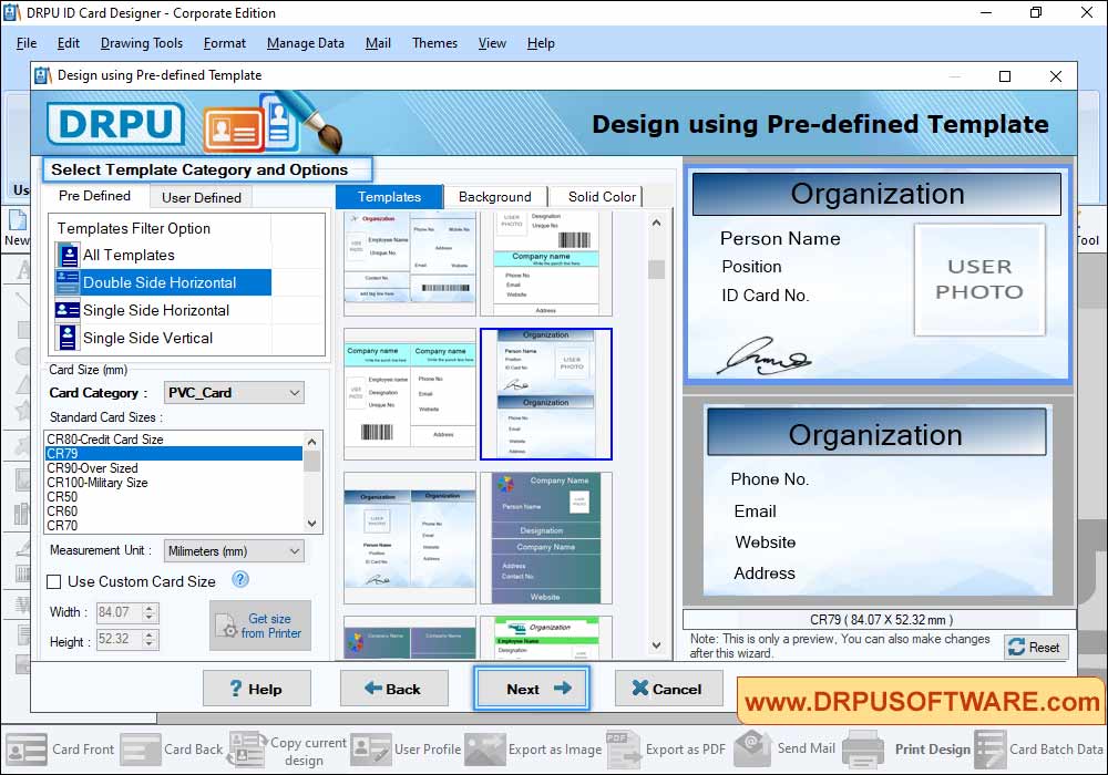 Choose Pre-defined Template Choose Pre-defined Template