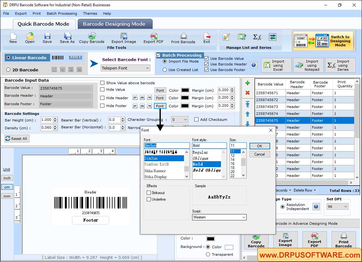 Quick Barcode Mode