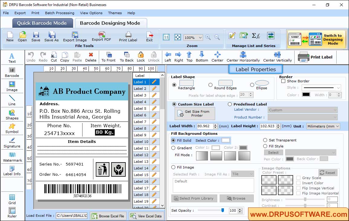 DRPU Barcode Software for Industrial Business