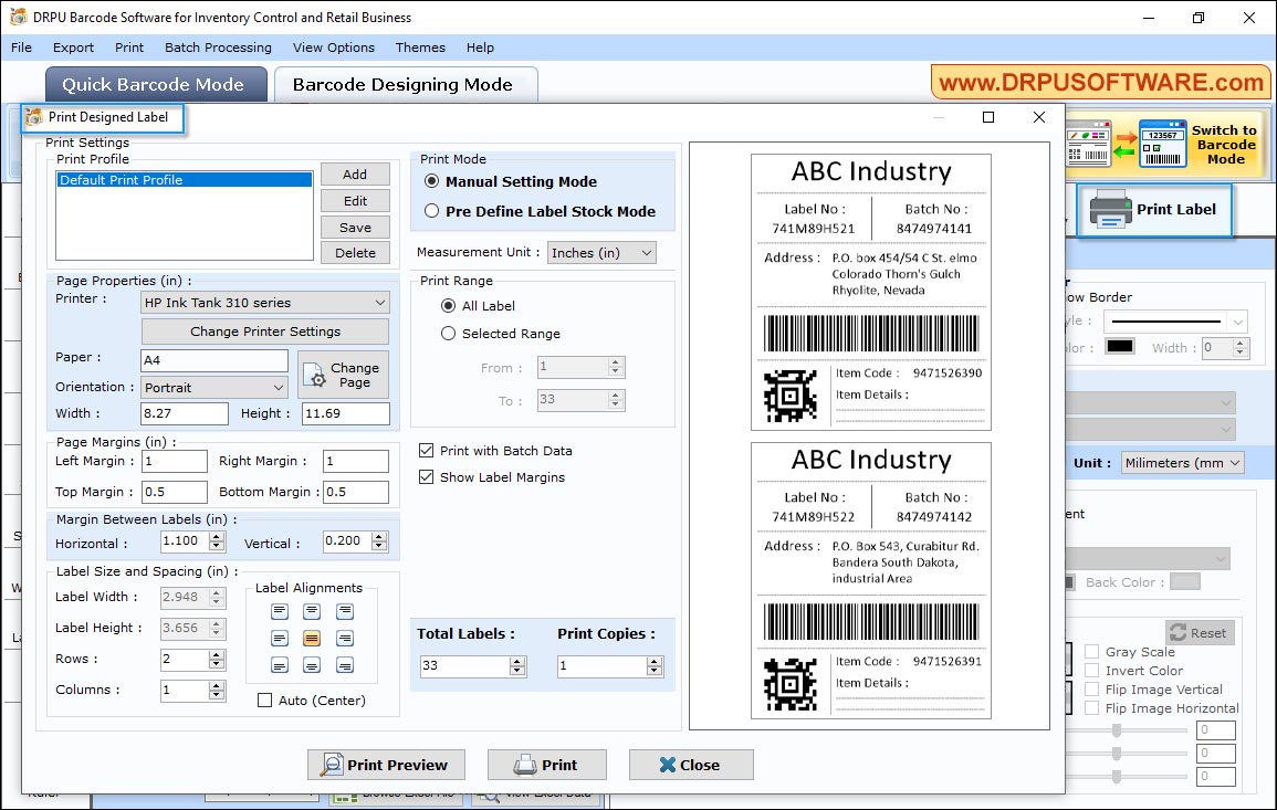 Barcode Software for Inventory Control and Retail Business