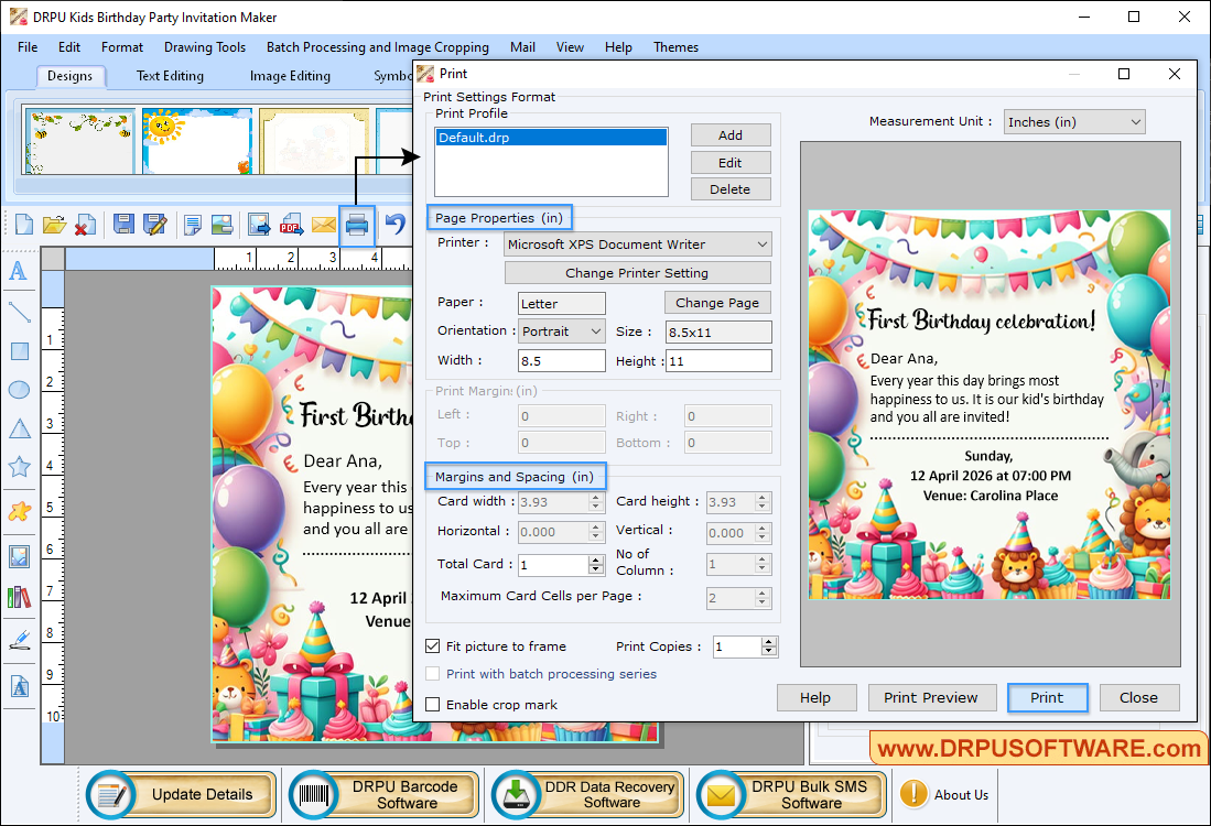Print Designed Invitation Card