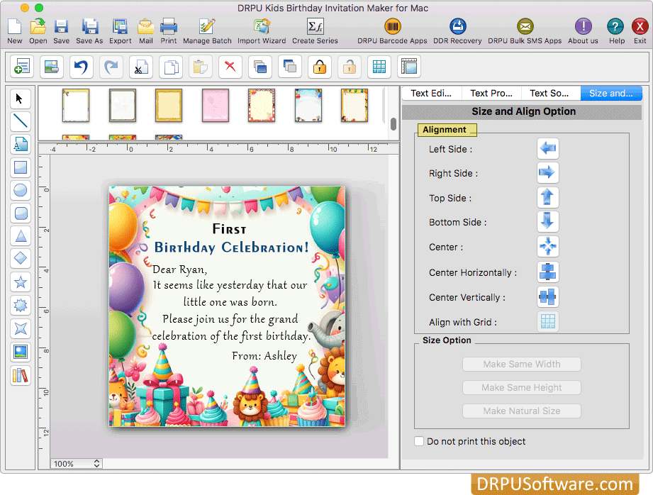 Size and Align Option