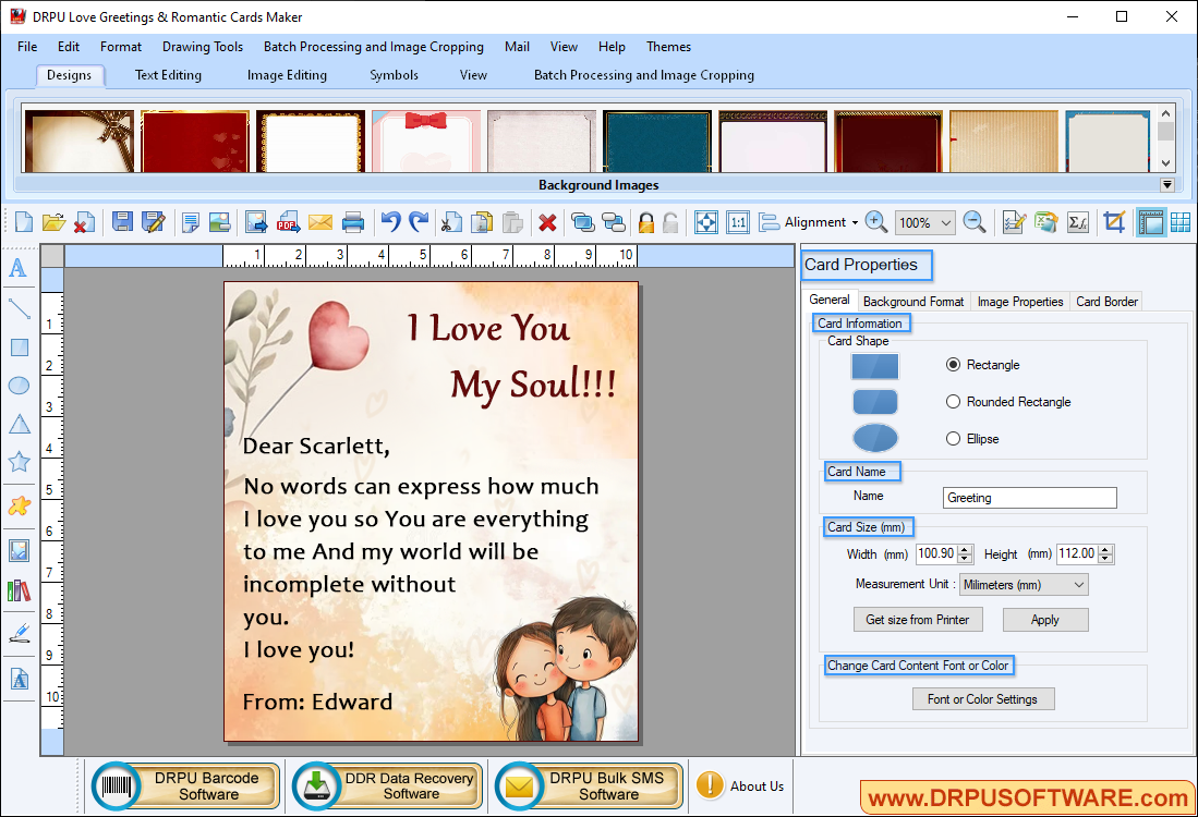 Love Greetings & Romantic Cards