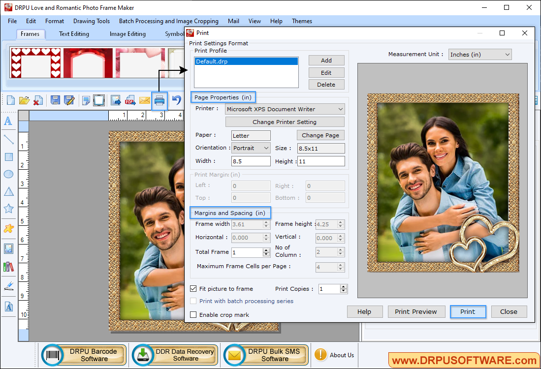 Love and Romantic Photo Frame Maker 