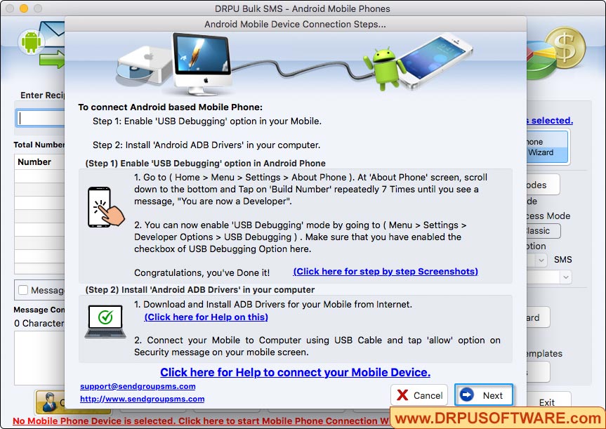 Mac Android Bulk SMS Software