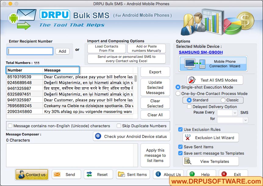 Mac Android Bulk SMS Software