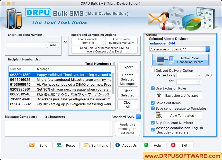 Mac Bulk SMS - Multi Device Edition