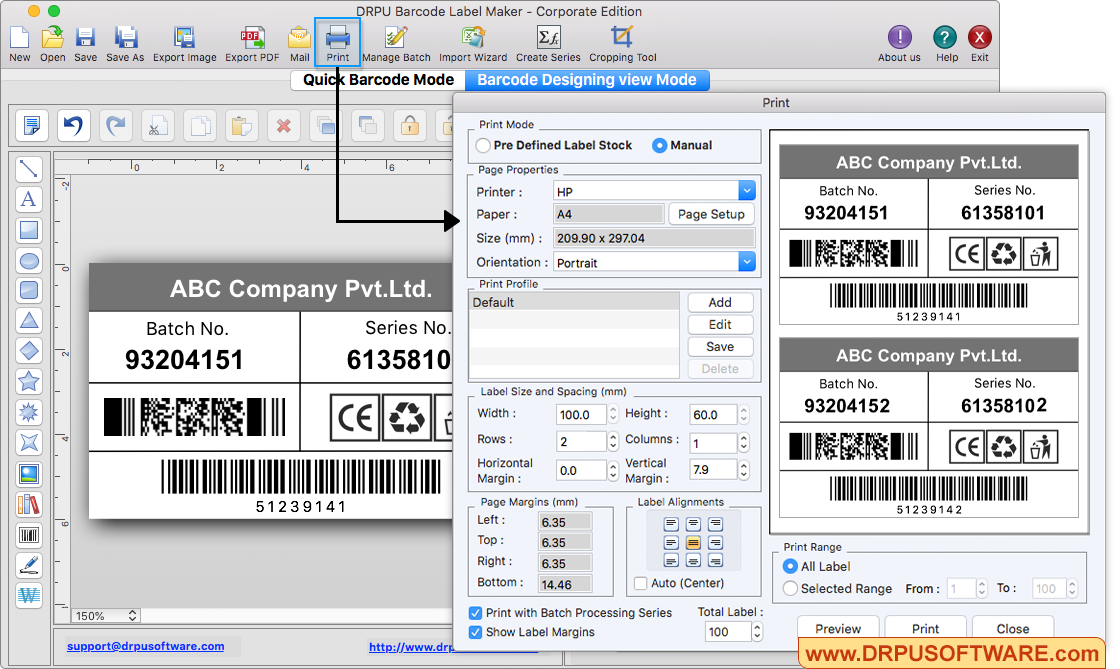 DRPU Mac Barcode Label Maker - Corporate Edition