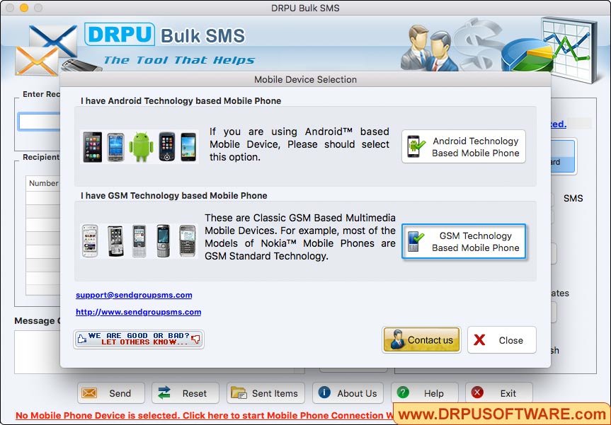 Mac Bulk SMS - GSM Software