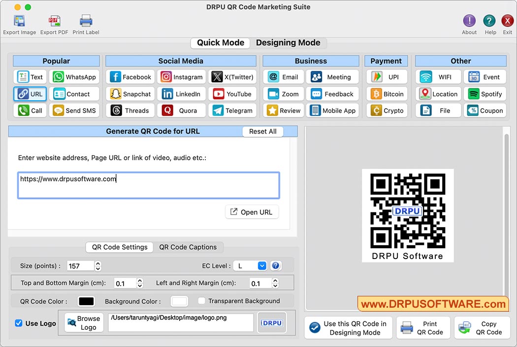 DRPU Mac QR Code Labels Maker Software