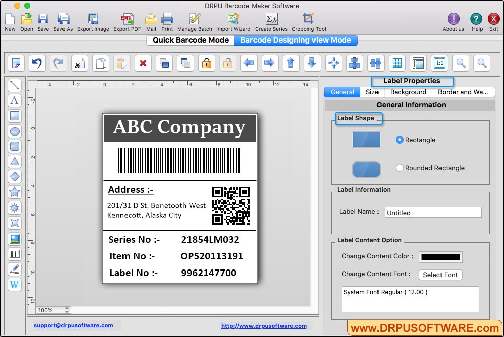 MAC Barcode Label Maker - Standard Edition