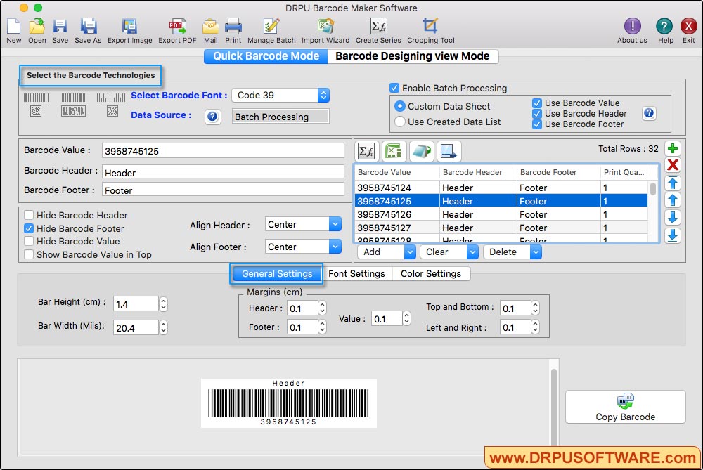 MAC Barcode Label Maker - Standard Edition