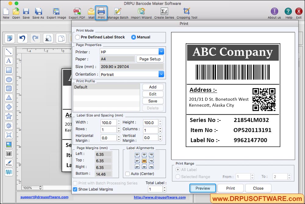 MAC Barcode Label Maker - Standard Edition